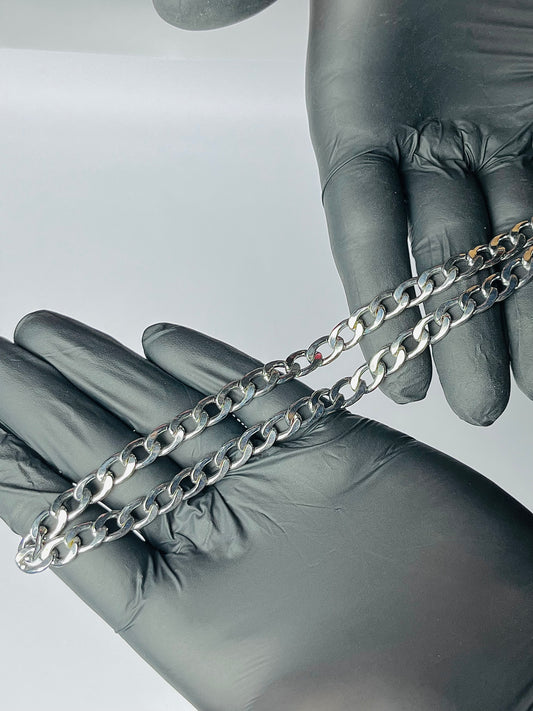 Stainless Steel Cuban Link Chain + Free Matching Bracelet