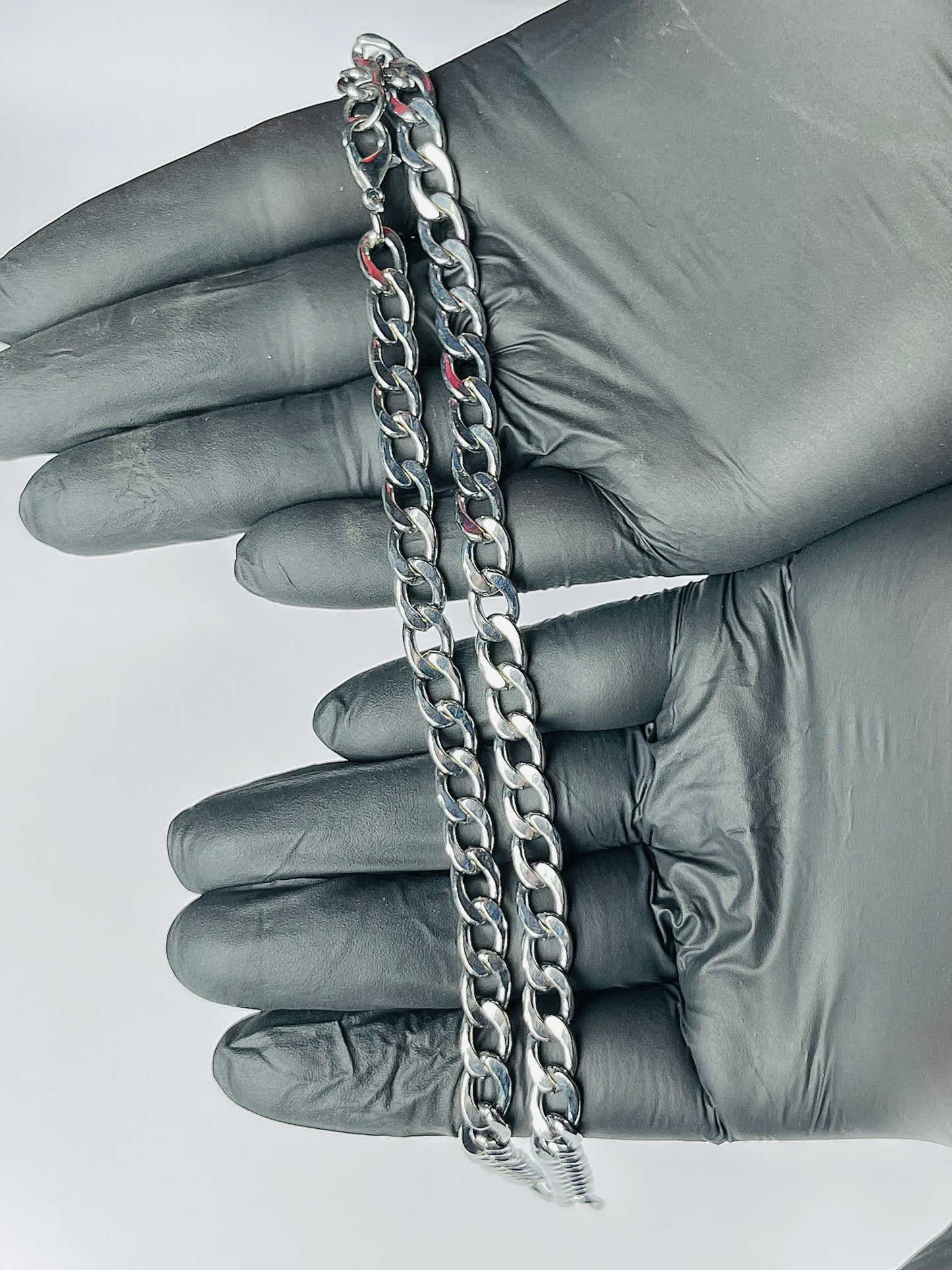 Stainless Steel Cuban Link Chain + Free Matching Bracelet