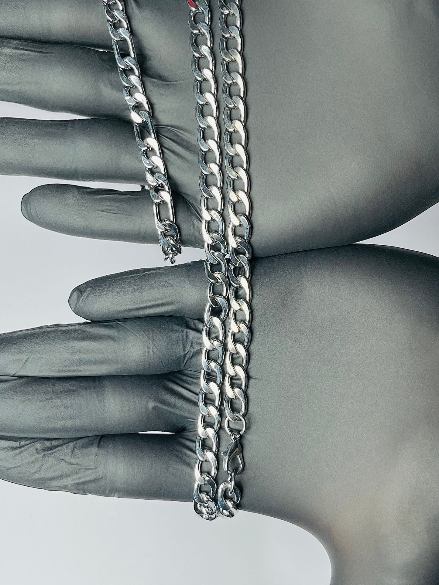 Stainless Steel Cuban Link Chain + Free Matching Bracelet
